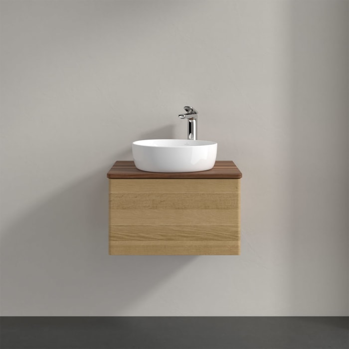 Villeroy & Boch Antao Waschbeckenunterschrank, 60 x 36 cm, 1 Auszug, Front ohne Struktur, mit Hahnloch