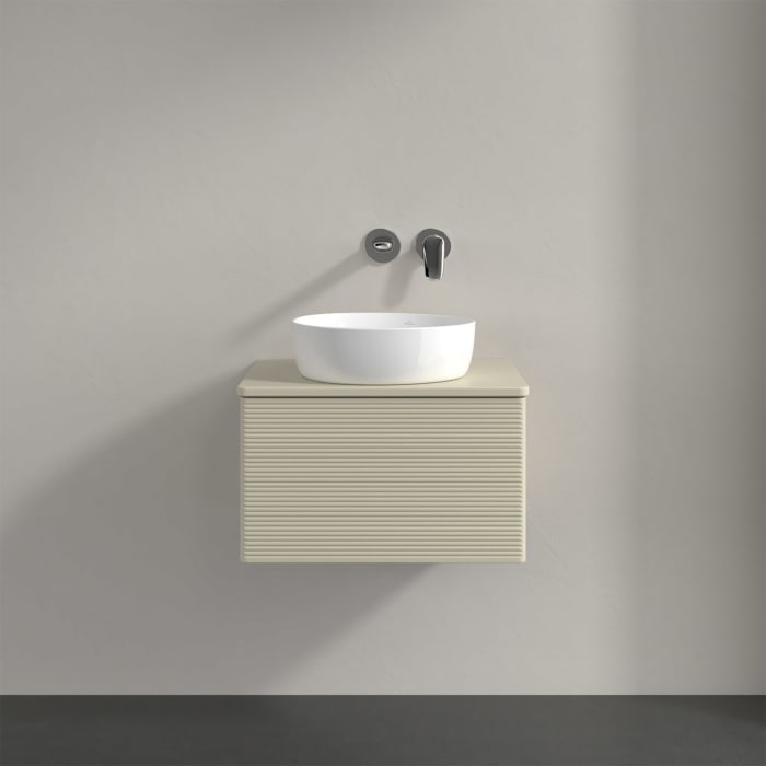 Villeroy & Boch Antao Waschbeckenunterschrank, 60 x 36 cm, 1 Auszug, Front mit Struktur, ohne Hahnloch