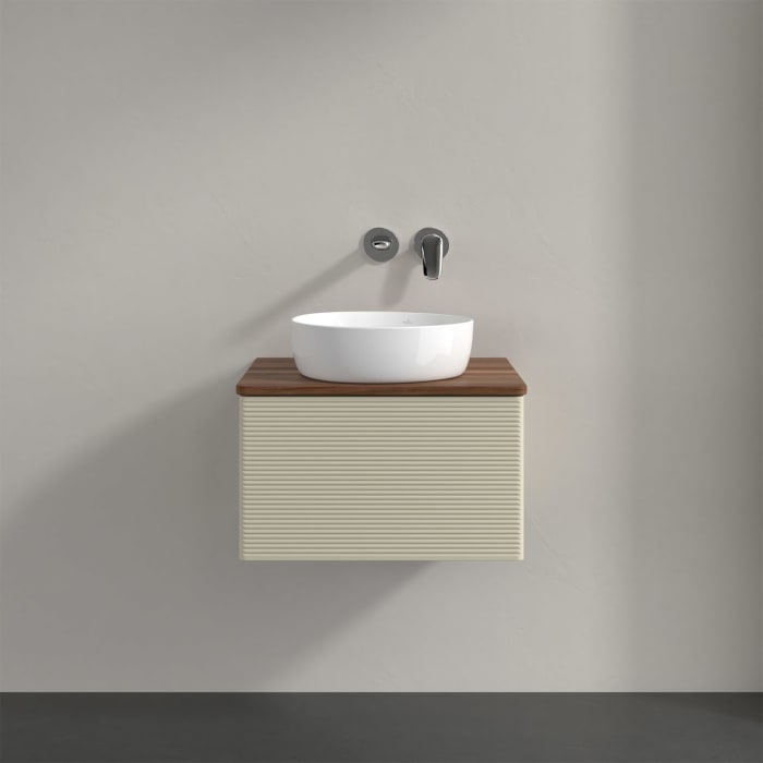 Villeroy & Boch Antao Waschbeckenunterschrank, 60 x 36 cm, 1 Auszug, Front mit Struktur, ohne Hahnloch