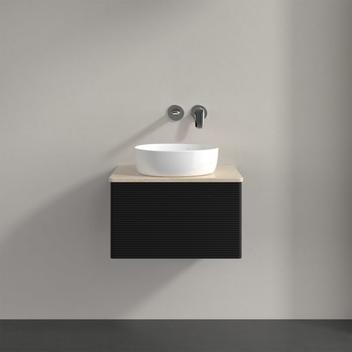 Villeroy & Boch Antao Waschbeckenunterschrank, 60 x 36 cm, 1 Auszug, Front mit Struktur, ohne Hahnloch