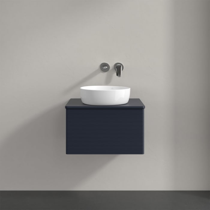 Villeroy & Boch Antao Waschbeckenunterschrank, 60 x 36 cm, 1 Auszug, Front mit Struktur, mit Hahnloch