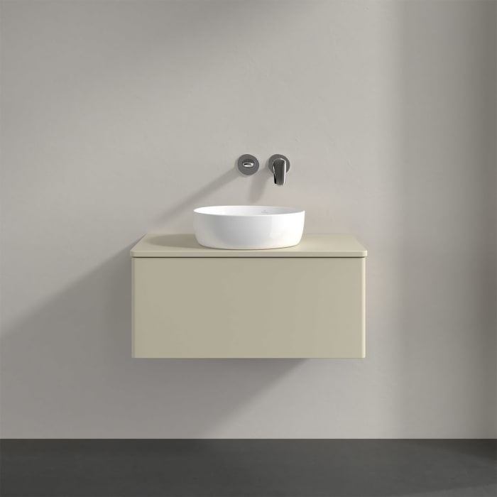 Villeroy & Boch Antao Waschbeckenunterschrank, 80 x 36 cm, 1 Auszug, Front ohne Struktur, ohne Hahnloch