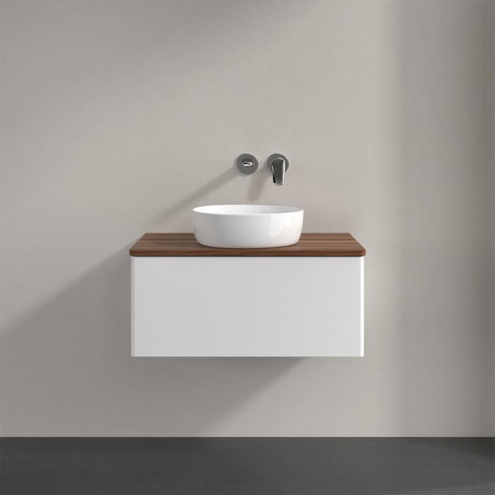 Villeroy & Boch Antao Waschbeckenunterschrank, 80 x 36 cm, 1 Auszug, Front ohne Struktur, ohne Hahnloch