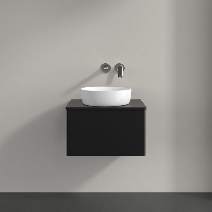 Villeroy & Boch Antao Waschbeckenunterschrank, 60 x 36 cm, 1 Auszug mit LED-Licht, Front ohne Struktur, ohne Hahnloch