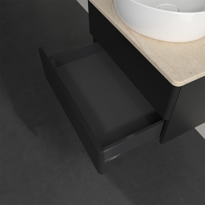 Villeroy & Boch Antao Waschbeckenunterschrank, 60 x 19 cm, 2 Auszüge, Fronten ohne Struktur, mit Hahnloch