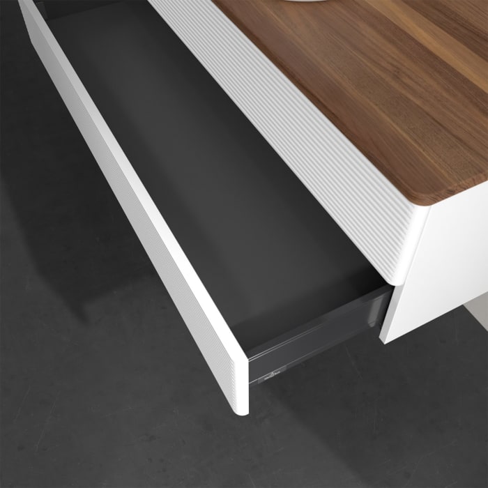 Villeroy & Boch Antao Waschbeckenunterschrank, 120 x 19 cm, 2 Auszüge, Fronten mit Struktur, ohne Hahnloch, für Waschtisch mittig