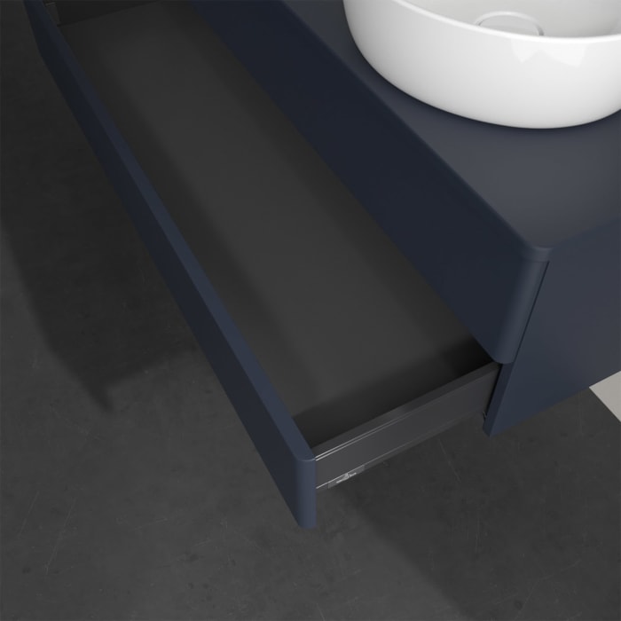 Villeroy & Boch Antao Waschbeckenunterschrank, 120 x 19 cm, 2 Auszüge, Fronten ohne Struktur, ohne Hahnloch, für Waschtisch rechts