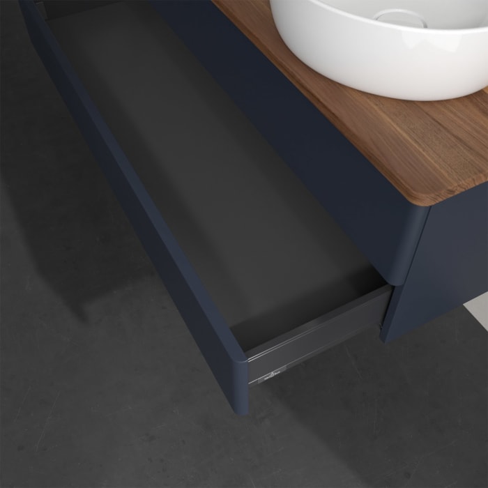 Villeroy & Boch Antao Waschbeckenunterschrank, 120 x 19 cm, 2 Auszüge, Fronten ohne Struktur, ohne Hahnloch, für Waschtisch rechts