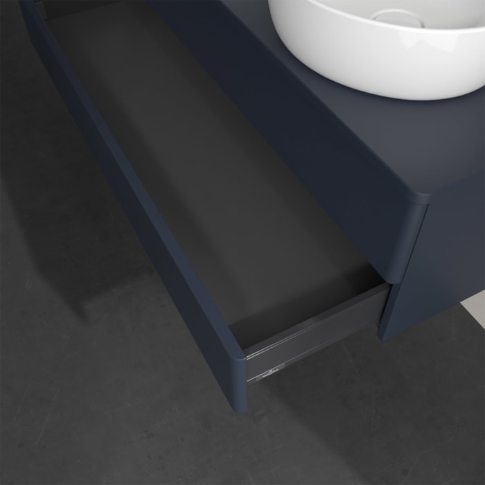 Villeroy & Boch Antao Waschbeckenunterschrank, 120 x 19 cm, 2 Auszüge, Fronten ohne Struktur, ohne Hahnloch, für Waschtisch links und rechts