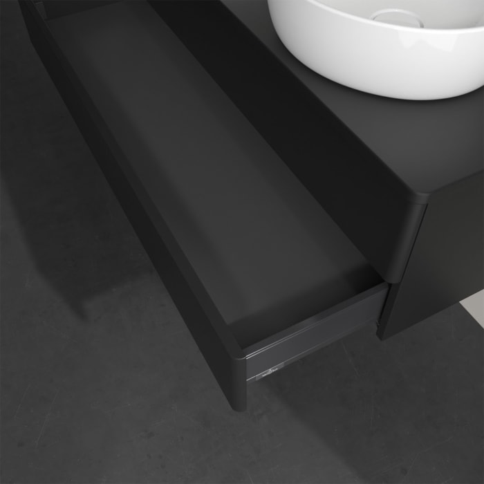 Villeroy & Boch Antao Waschbeckenunterschrank, 120 x 19 cm, 2 Auszüge, Fronten ohne Struktur, ohne Hahnloch, für Waschtisch links und rechts