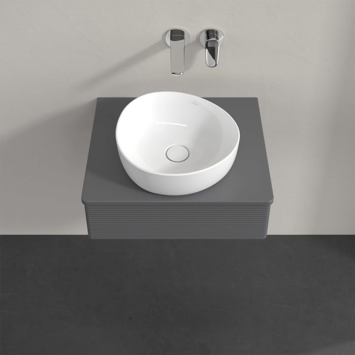 Villeroy & Boch Antao Waschbeckenunterschrank, 60 x 19 cm, 1 Auszug, Front mit Struktur, mit Hahnloch