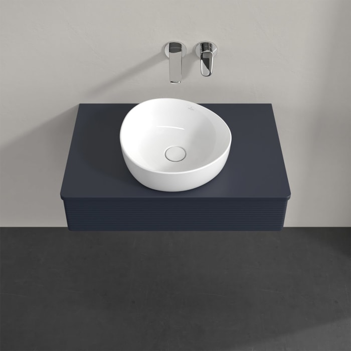 Villeroy & Boch Antao Waschbeckenunterschrank, 80 x 19 cm, 1 Auszug, Front mit Struktur, mit Hahnloch