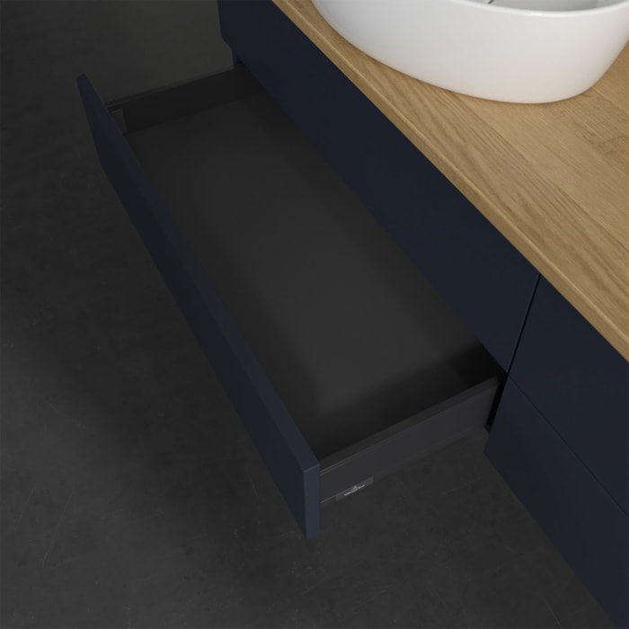 Villeroy & Boch Antao Waschbeckenunterschrank, 160 x 19 cm, 4 Auszüge, Fronten ohne Struktur, ohne Hahnloch, für Waschtisch links und rechts