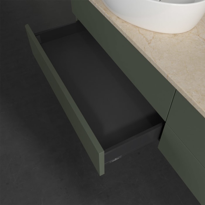 Villeroy & Boch Antao Waschbeckenunterschrank, 160 x 19 cm, 4 Auszüge, Fronten ohne Struktur, ohne Hahnloch, für Waschtisch links und rechts