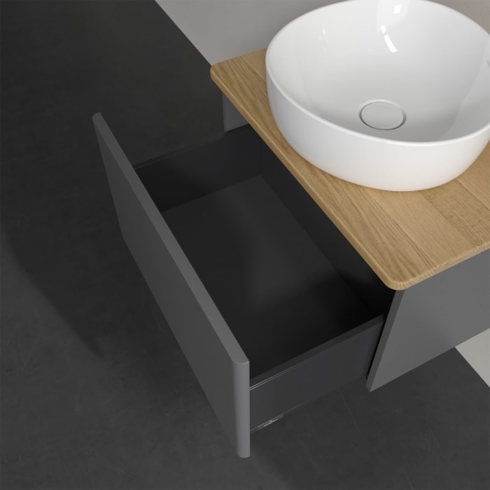 Villeroy & Boch Antao Waschbeckenunterschrank, 60 x 36 cm, 1 Auszug, Front ohne Struktur, ohne Hahnloch