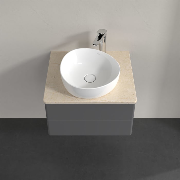 Villeroy & Boch Antao Waschbeckenunterschrank, 60 x 19 cm, 2 Auszüge, Fronten ohne Struktur, mit Hahnloch