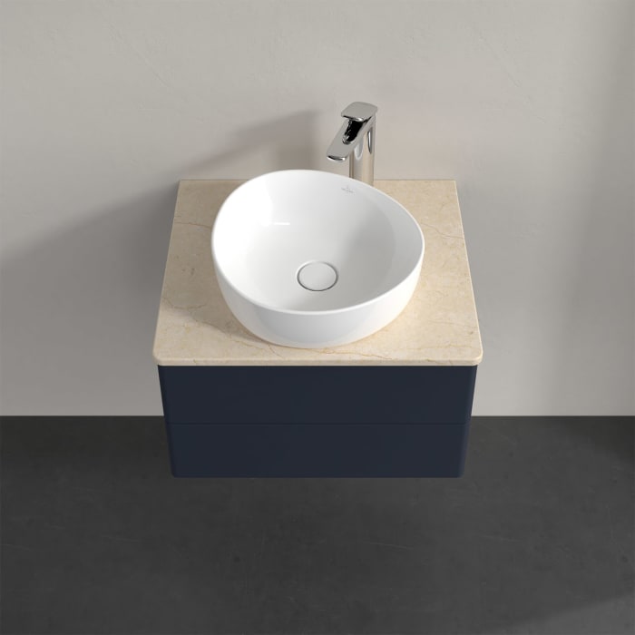 Villeroy & Boch Antao Waschbeckenunterschrank, 60 x 19 cm, 2 Auszüge, Fronten ohne Struktur, mit Hahnloch