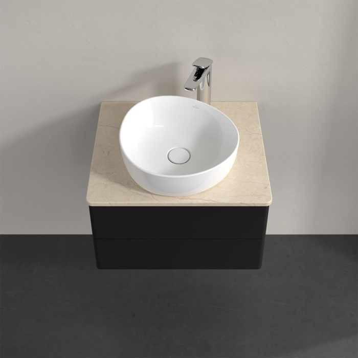 Villeroy & Boch Antao Waschbeckenunterschrank, 60 x 19 cm, 2 Auszüge, Fronten ohne Struktur, mit Hahnloch