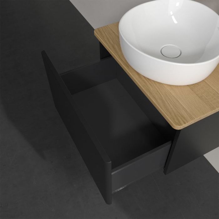 Villeroy & Boch Antao Waschbeckenunterschrank, 60 x 36 cm, 1 Auszug, Front ohne Struktur, mit Hahnloch