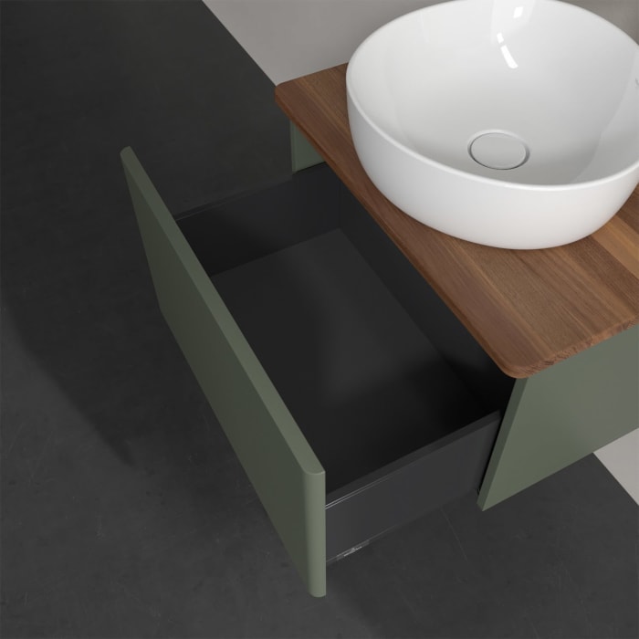 Villeroy & Boch Antao Waschbeckenunterschrank, 60 x 36 cm, 1 Auszug, Front ohne Struktur, mit Hahnloch