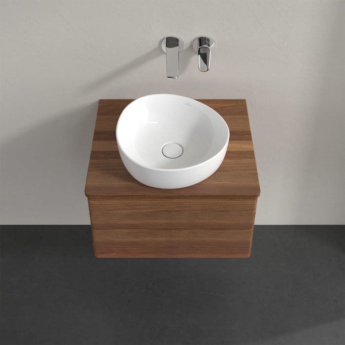 Villeroy & Boch Antao Waschbeckenunterschrank, 60 x 19 cm, 2 Auszüge, Fronten mit Struktur, ohne Hahnloch