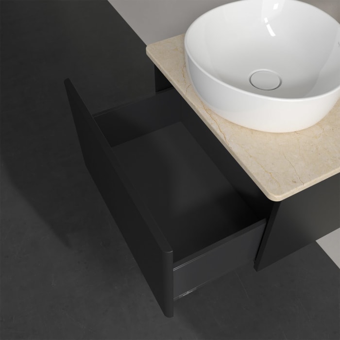 Villeroy & Boch Antao Waschbeckenunterschrank, 60 x 36 cm, 1 Auszug, Front ohne Struktur, mit Hahnloch