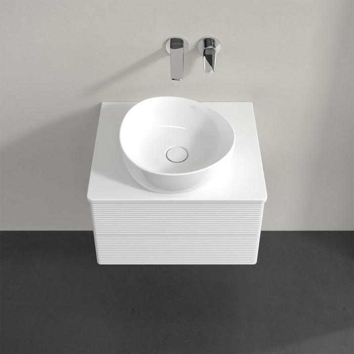 Villeroy & Boch Antao Waschbeckenunterschrank, 60 x 19 cm, 2 Auszüge, Fronten mit Struktur, mit Hahnloch