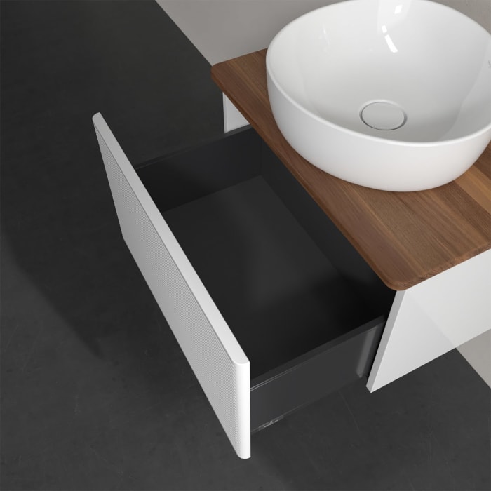 Villeroy & Boch Antao Waschbeckenunterschrank, 60 x 36 cm, 1 Auszug, Front mit Struktur, ohne Hahnloch