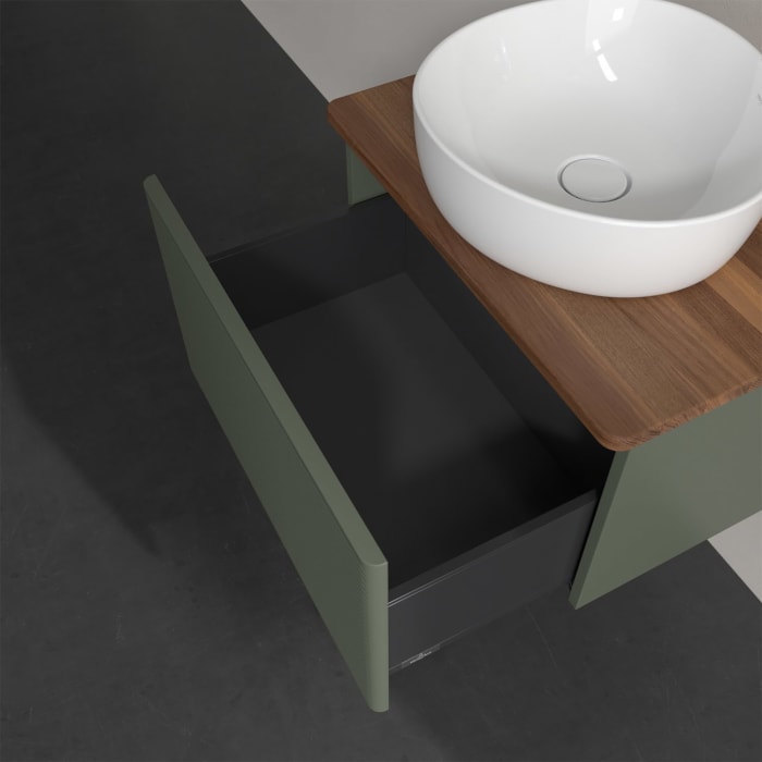 Villeroy & Boch Antao Waschbeckenunterschrank, 60 x 36 cm, 1 Auszug, Front mit Struktur, ohne Hahnloch