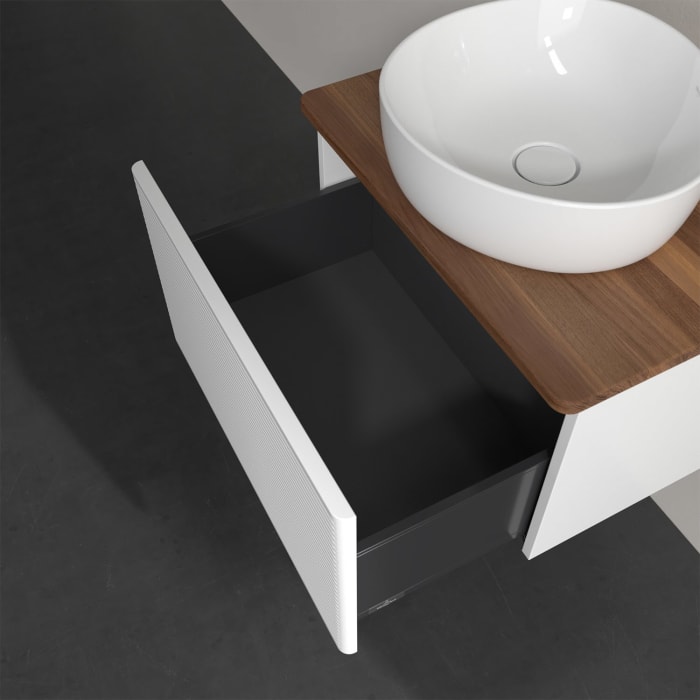 Villeroy & Boch Antao Waschbeckenunterschrank, 60 x 36 cm, 1 Auszug, Front mit Struktur, ohne Hahnloch