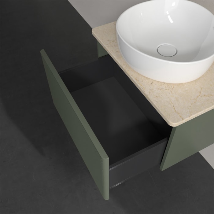 Villeroy & Boch Antao Waschbeckenunterschrank, 60 x 36 cm, 1 Auszug, Front mit Struktur, ohne Hahnloch