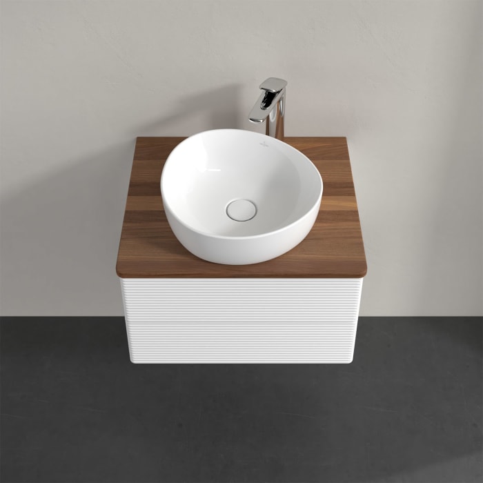 Villeroy & Boch Antao Waschbeckenunterschrank, 60 x 19 cm, 2 Auszüge, Fronten mit Struktur, mit Hahnloch