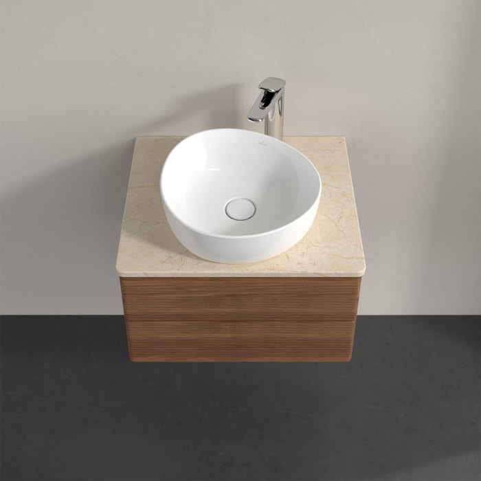 Villeroy & Boch Antao Waschbeckenunterschrank, 60 x 19 cm, 2 Auszüge, Fronten mit Struktur, mit Hahnloch