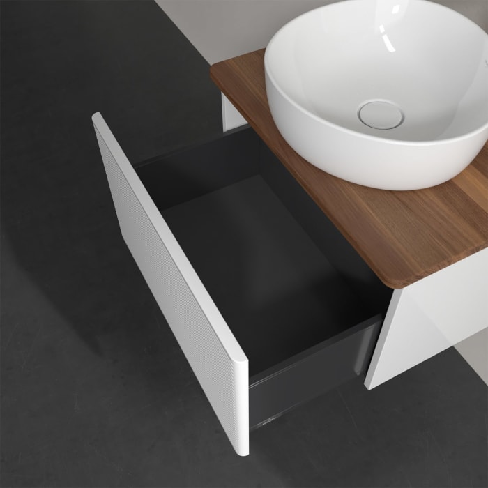 Villeroy & Boch Antao Waschbeckenunterschrank, 60 x 36 cm, 1 Auszug, Front mit Struktur, mit Hahnloch