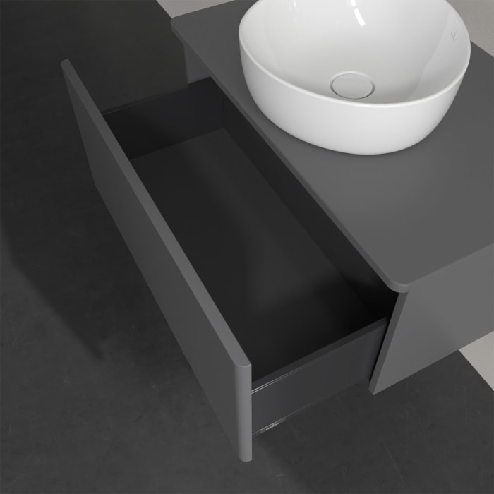 Villeroy & Boch Antao Waschbeckenunterschrank, 80 x 36 cm, 1 Auszug, Front ohne Struktur, ohne Hahnloch