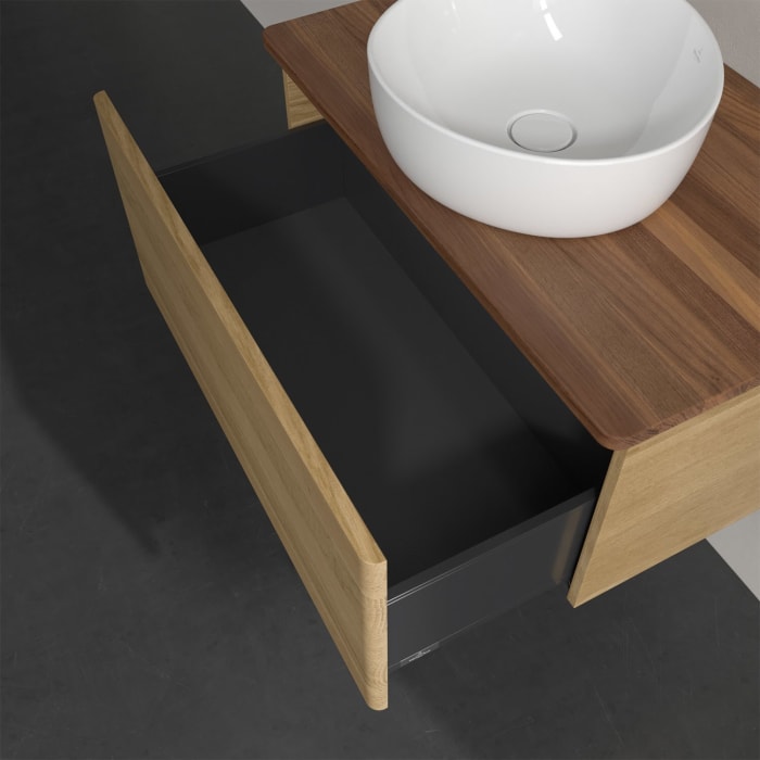 Villeroy & Boch Antao Waschbeckenunterschrank, 80 x 36 cm, 1 Auszug, Front ohne Struktur, ohne Hahnloch