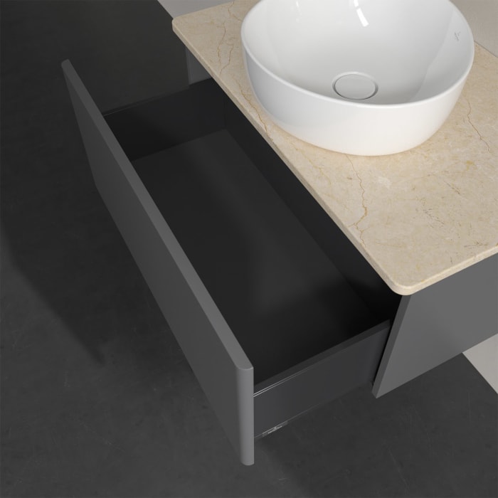 Villeroy & Boch Antao Waschbeckenunterschrank, 80 x 36 cm, 1 Auszug, Front ohne Struktur, ohne Hahnloch