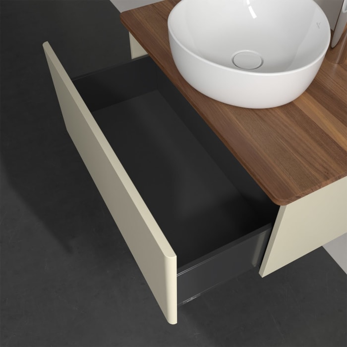 Villeroy & Boch Antao Waschbeckenunterschrank, 80 x 36 cm, 1 Auszug, Front ohne Struktur, mit Hahnloch