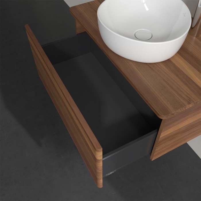 Villeroy & Boch Antao Waschbeckenunterschrank, 80 x 36 cm, 1 Auszug, Front ohne Struktur, mit Hahnloch