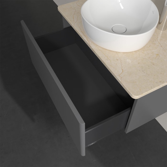 Villeroy & Boch Antao Waschbeckenunterschrank, 80 x 36 cm, 1 Auszug, Front ohne Struktur, mit Hahnloch