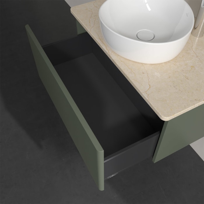 Villeroy & Boch Antao Waschbeckenunterschrank, 80 x 36 cm, 1 Auszug, Front ohne Struktur, mit Hahnloch