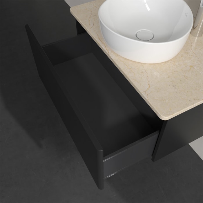 Villeroy & Boch Antao Waschbeckenunterschrank, 80 x 36 cm, 1 Auszug, Front ohne Struktur, mit Hahnloch