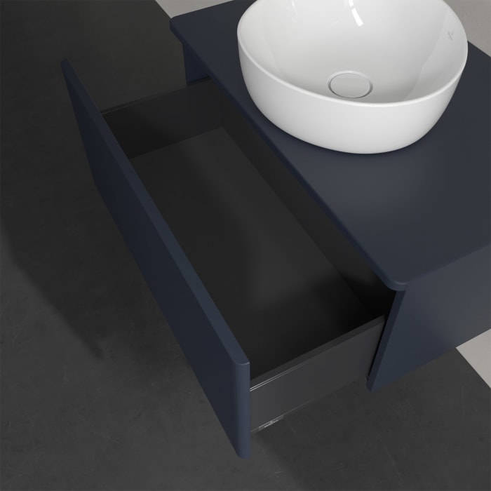 Villeroy & Boch Antao Waschbeckenunterschrank, 80 x 36 cm, 1 Auszug, Front mit Struktur, ohne Hahnloch