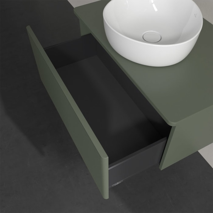 Villeroy & Boch Antao Waschbeckenunterschrank, 80 x 36 cm, 1 Auszug, Front mit Struktur, ohne Hahnloch