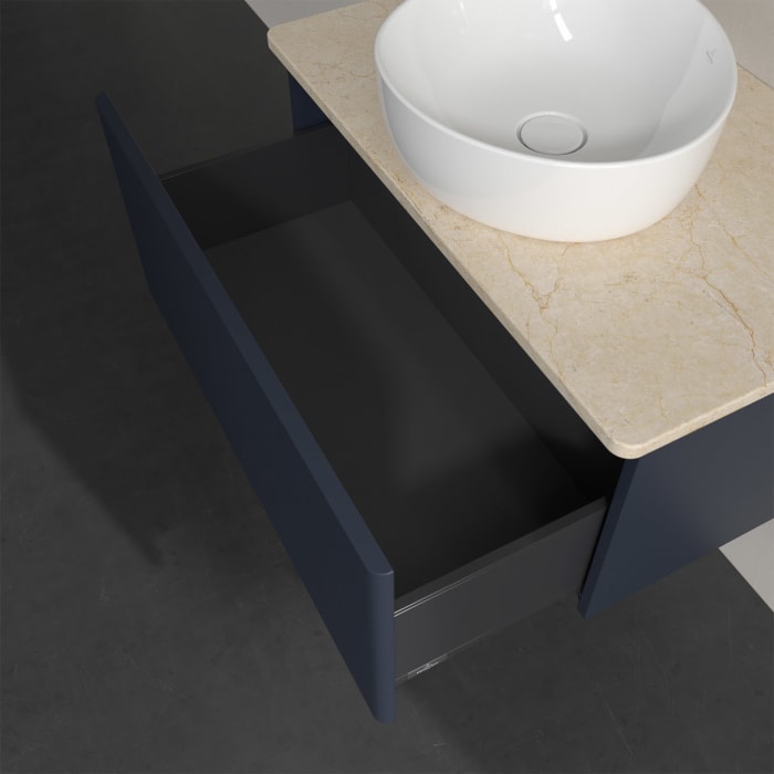 Villeroy & Boch Antao Waschbeckenunterschrank, 80 x 36 cm, 1 Auszug, Front mit Struktur, ohne Hahnloch