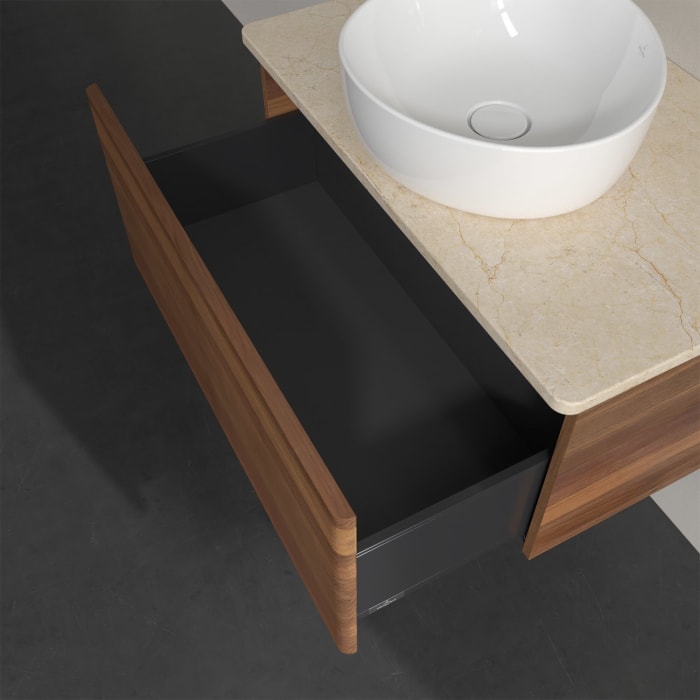 Villeroy & Boch Antao Waschbeckenunterschrank, 80 x 36 cm, 1 Auszug, Front mit Struktur, ohne Hahnloch