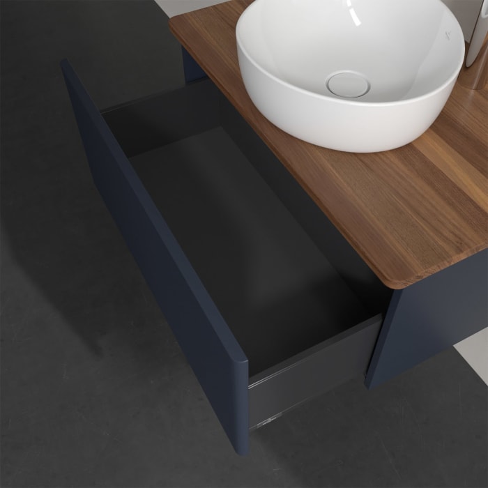 Villeroy & Boch Antao Waschbeckenunterschrank, 80 x 36 cm, 1 Auszug, Front mit Struktur, mit Hahnloch