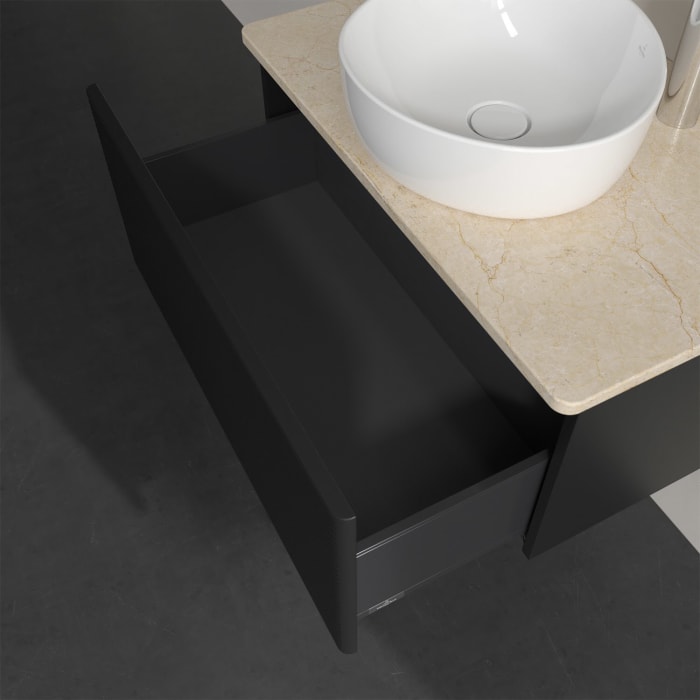 Villeroy & Boch Antao Waschbeckenunterschrank, 80 x 36 cm, 1 Auszug, Front mit Struktur, mit Hahnloch