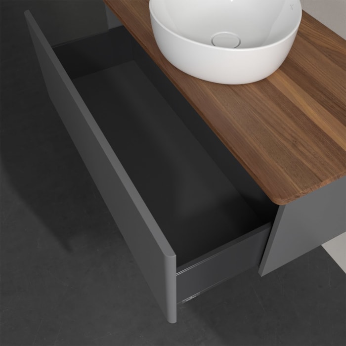 Villeroy & Boch Antao Waschbeckenunterschrank, 100 x 36 cm, 1 Auszug, Front ohne Struktur, ohne Hahnloch