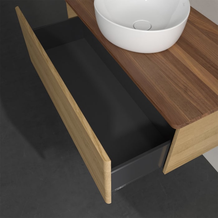 Villeroy & Boch Antao Waschbeckenunterschrank, 100 x 36 cm, 1 Auszug, Front ohne Struktur, ohne Hahnloch